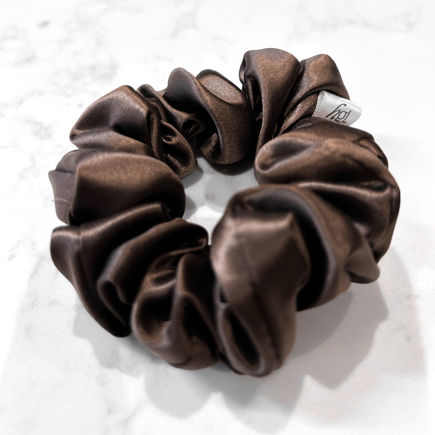 BROWN SILK SCRUNCHIE