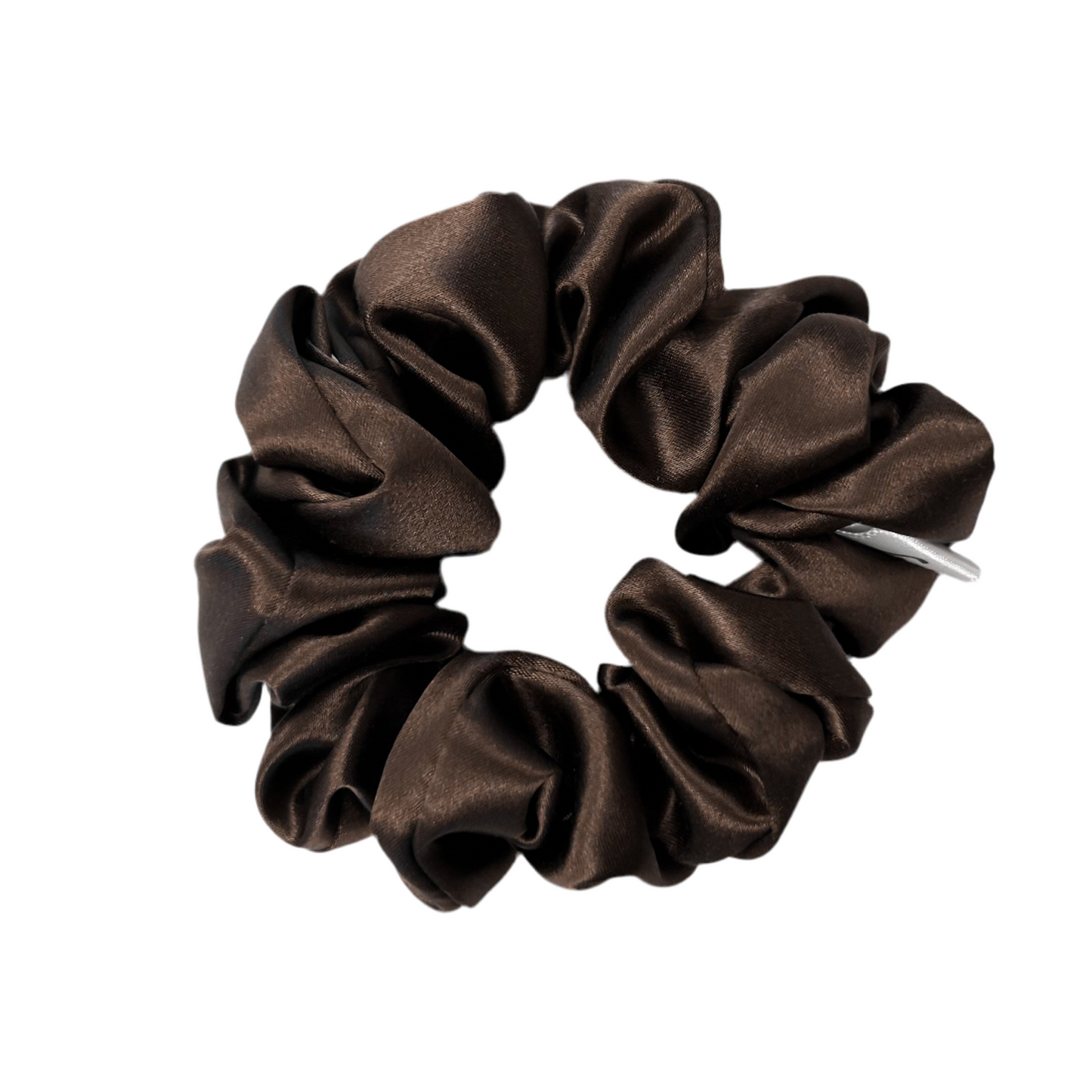 Pure mulberry silk large brown scrunchie
