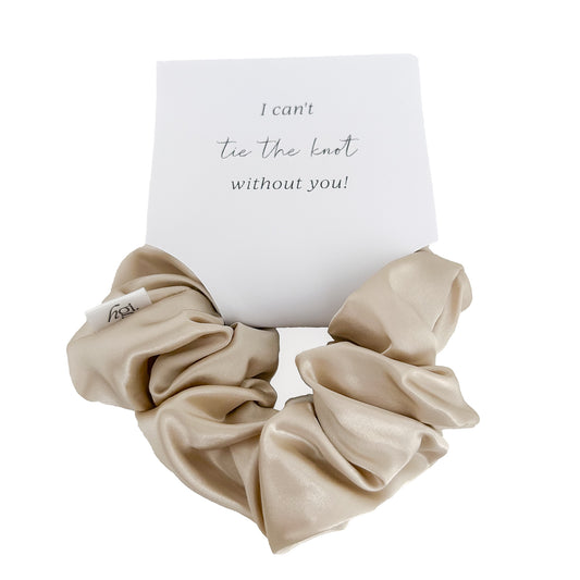 I can't tie the knot without you bridesmaid gift scrunchie