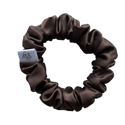 100% PURE MULBERRY SILK SCRUNCHIE NO DAMAGE CHOCOLATE BROWN